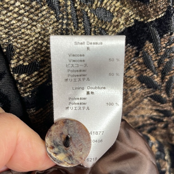 ANNE FONTAINE Tapestry Corset Back Blazer Jacket Floral Black Brown Velvet 42 10 - Picture 13 of 16